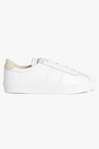 2843 Club S Comfort Leather White with Sand Beige Trim Sneakers ACC Shoes - Sneakers Superga   