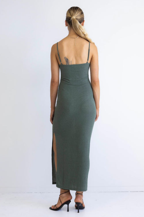 Head Turner Forest Cut Away Strappy Ring Front Midi Dress WW Dress Among the Brave   