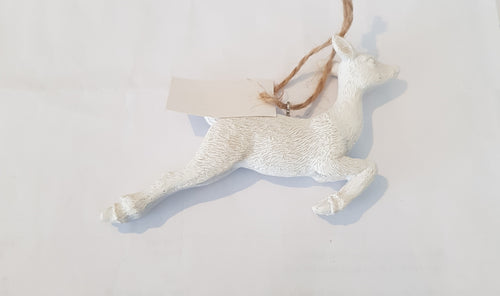 White Hanging Deer HW Christmas Alisons Acquisitions   