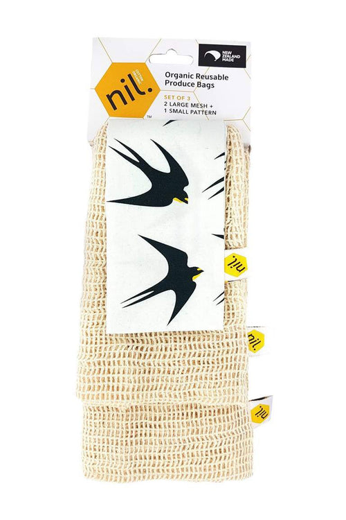 Organic Black Bird Produce Bags Pack 3 HW Storage - Stand, Bottle, Box, Basket, Tray Nil   