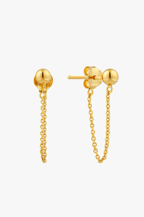 Modern Minimalism Gold Chain 35mm Stud Earrings ACC Jewellery Ania Haie   