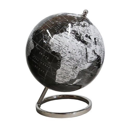 World Gloss Black Globe 20cm HW Decor - Bookend, Hook, Urn, Vase, Sculpture Le Forge   