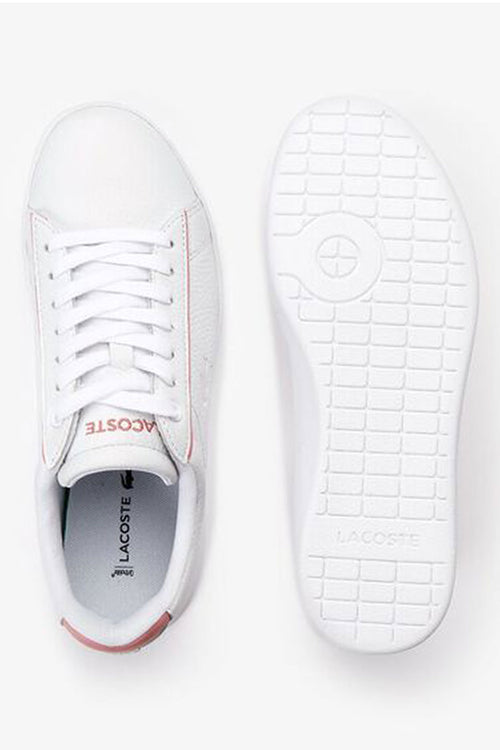 Carnaby Evo White with Pink Trim Leather Sneaker ACC Shoes - Sneakers LaCoste   