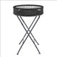 Kerry Round Small Black Folding Bamboo Table 58x39cm