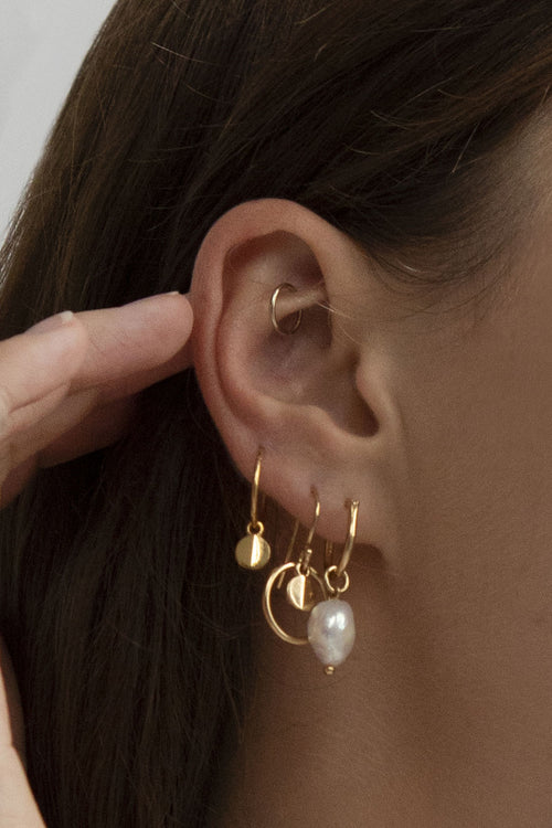 Ridge Halo 14k Gold Plate Earrings ACC Jewellery Linda Tahija   