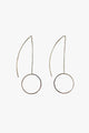 Circle Bar Thread Thru Earrings Rhodium