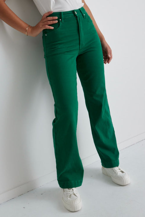 Billie Apple Green Wide Leg Jeans WW Jeans Among the Brave   