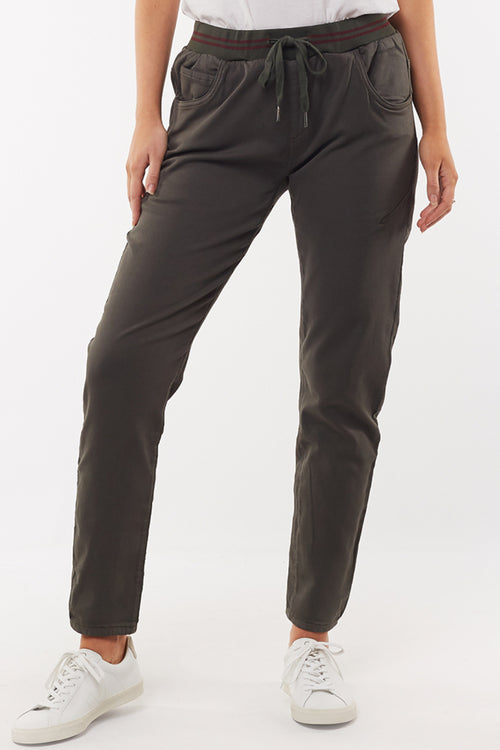 Sylvia Khaki Jogger WW Pants Foxwood   