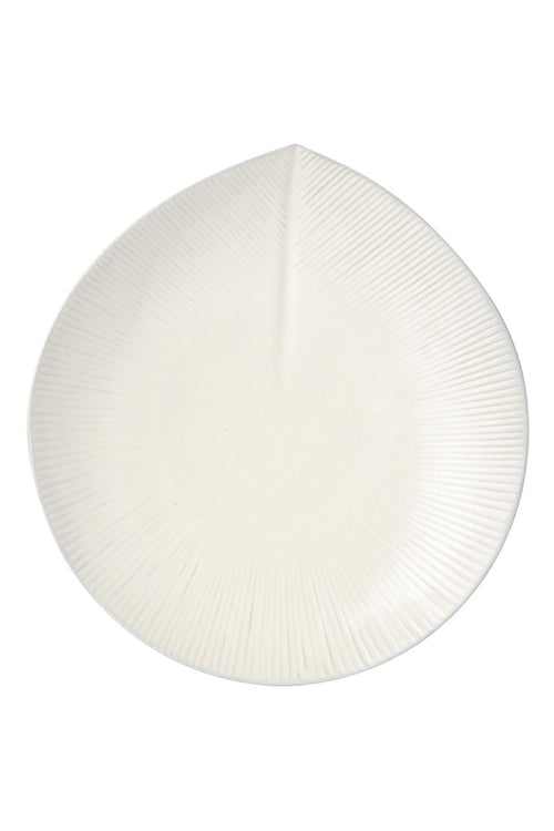 Snow Leaf Large Oval Plate 31cm HW Serveware - Plate, Bowl, Servers, Dish, Platter Naibu   