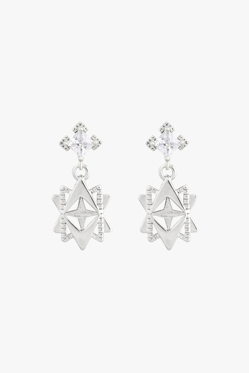 Baroque Star Post Earrings with White Stone ACC Jewellery Lindi Kingi   