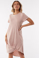 Twisted Dusty Pink SS Tee Mini Dress