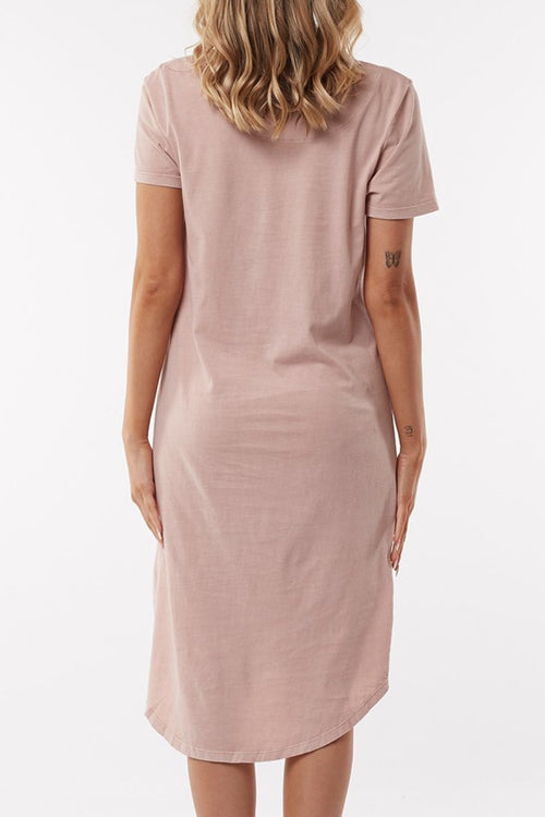 Twisted Dusty Pink SS Tee Mini Dress WW Dress Silent Theory   