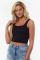 Revival Square Neck Black Cropped Tank