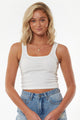 Revival Square Neck White Cropped Tank