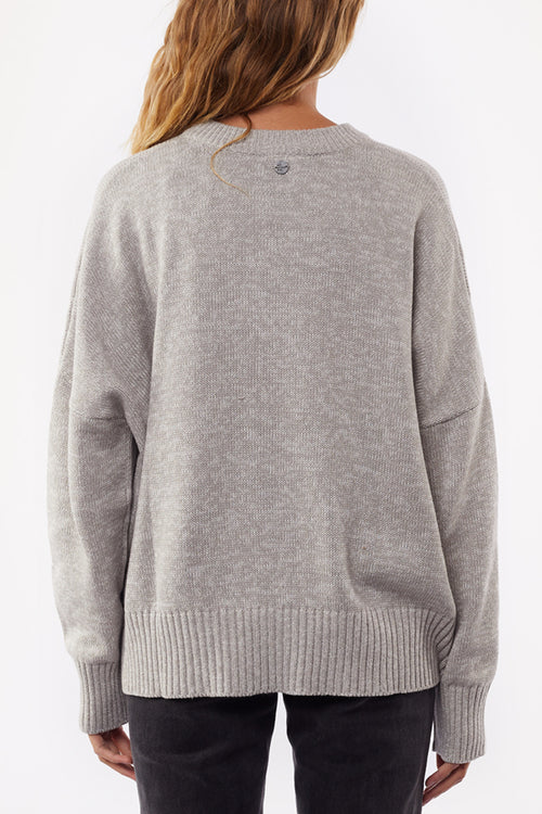 Slouchy Grey Marle Classic Knit WW Knitwear All About Eve   