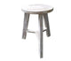 Small White Reclaimed Teak 3 Leg Stool 30x30x45cm