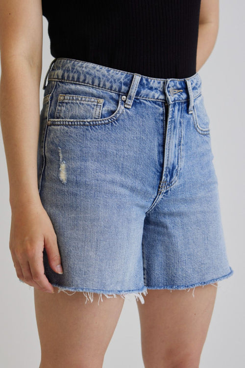 Aimee Mid Blue Denim Shorts WW Shorts Among the Brave   