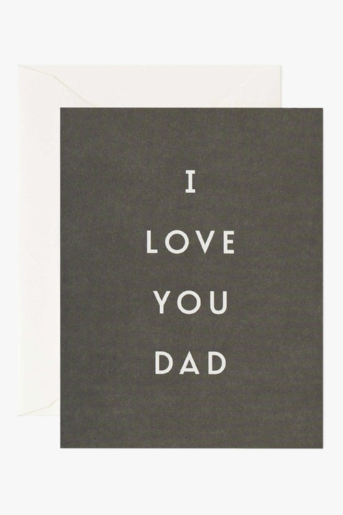 I Love You Dad Charcoal Greeting Card HW Greeting Cards Father Rabbit   