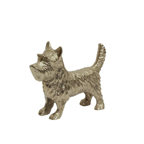 Scottie Dog Silver Decor 23cmLx6cmWx18cmH HW Decor - Bookend, Hook, Urn, Vase, Sculpture French Country   