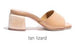 Cremona Midi Tan Lizard Wooden Heel