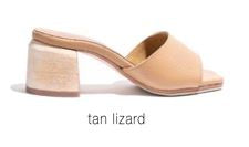 Cremona Midi Tan Lizard Wooden Heel ACC Shoes - Heels Not specified   