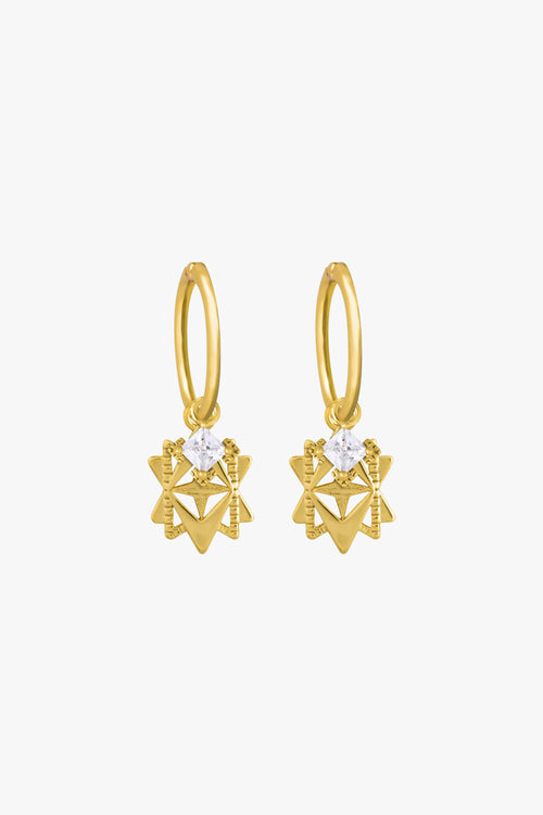 Baroque Star Sleeper Earrings with Embellishment ACC Jewellery Lindi Kingi   