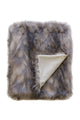 Faux Fur Mountain Hare Grey Throw