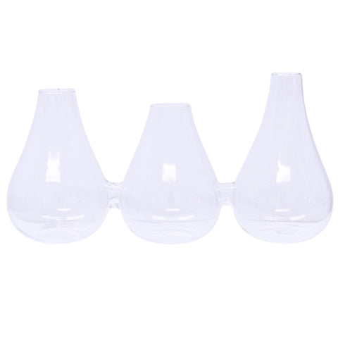 Sienna 3 Joined Opaque White Glass Vase Style 7 HW Decor - Bookend, Hook, Urn, Vase, Sculpture Le Forge   