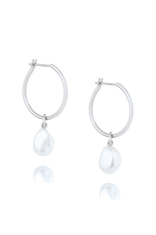 Baroque Pearl Willpower SS Hoop Earring ACC Jewellery Linda Tahija   