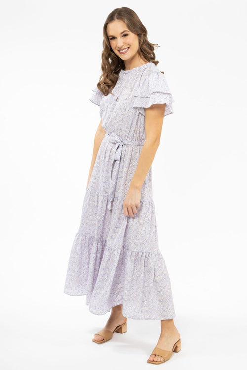 Cruise Purple SS Tiered Maxi Dress WW Dress Seeking Lola   