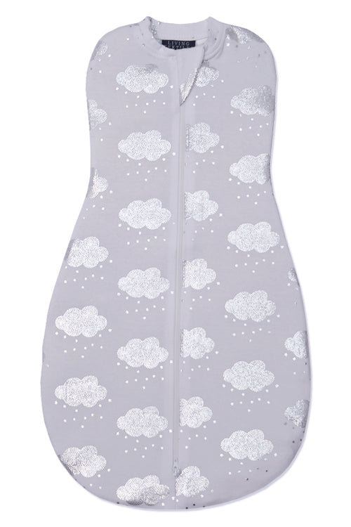 Zip Up Swaddle Silver Clouds HW Kids Living Textiles   