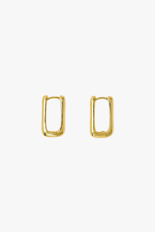 Bloq Rectangle 18k Gold Plated Earrings ACC Jewellery Brie Leon   