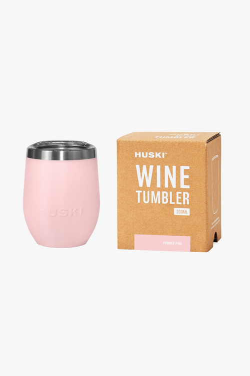 Powder Pink Wine Tumbler HW Drink Bottles, Coolers, Takeaway Cups Huski   