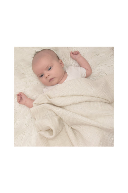 Merino Wool Blanket White HW Kids Living Textiles   