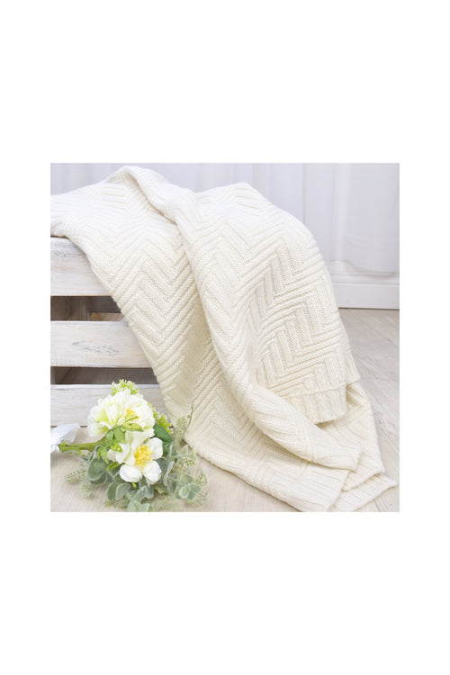 Merino Wool Blanket White HW Kids Living Textiles   