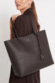 Saint Black Pebble Vegan Leather Tote Bag