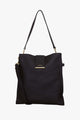 Babette Black Leather Shoulder Tote Bag