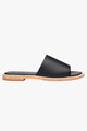 Tasha Black Leather Slides