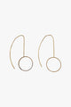 Circle Bar Thread Thru Earrings Gold