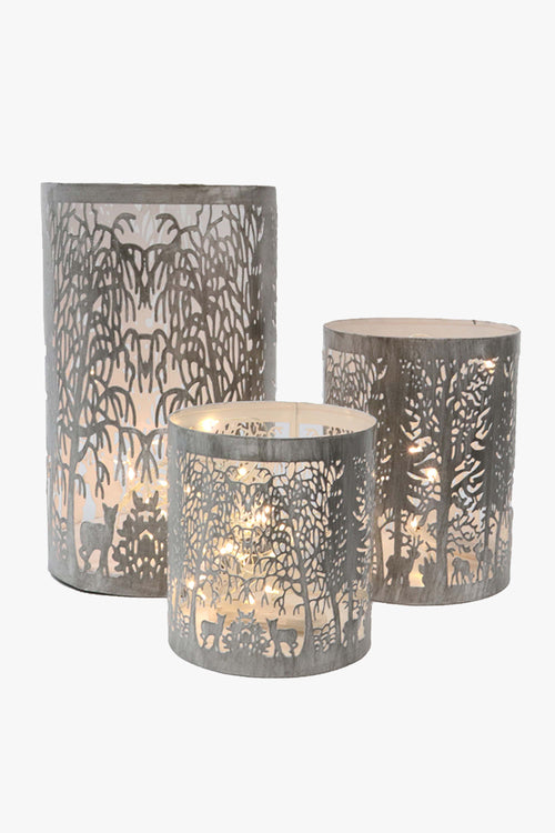 Lantern Forest Small Grey White HW Christmas Le Forge   