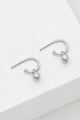 Bud Base Hoop Earrings Sterling Silver