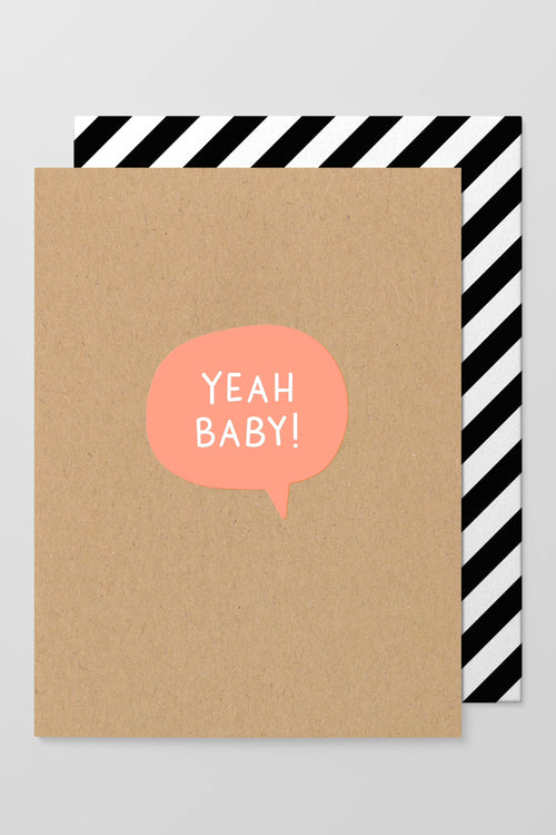 Yeah Baby Greeting Card HW Greeting Cards Made Paper Co   