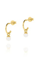 Cleo Pearl Hoop Earrings 14K Gold Plated