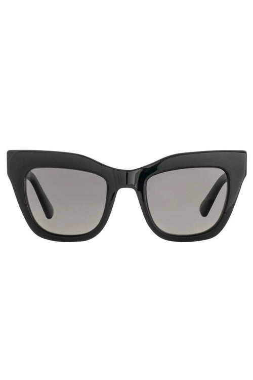 Dusk Shiny Black Grey Gradient Thick Frame Square Cat Eye Polarised Sunglasses ACC Glasses - Sunglasses Bask   