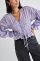 Vivienne Lilac Sheer Button Front Blouse