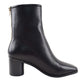 Ethan Black Leather Low Heeled Boot