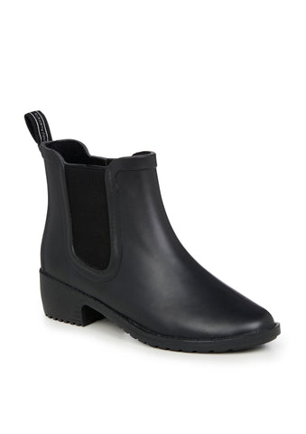 Ellin Black Chelsea Rubber Rainboot ACC Shoes - Boots Emu   