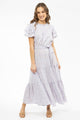 Cruise Purple SS Tiered Maxi Dress