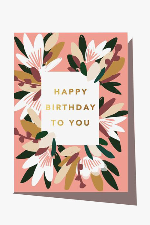 Flower Peach Birthday Greeting Card HW Greeting Cards Elm Paper   