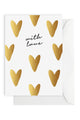 With Love Hearts Gold Foil Gift Greeting Card